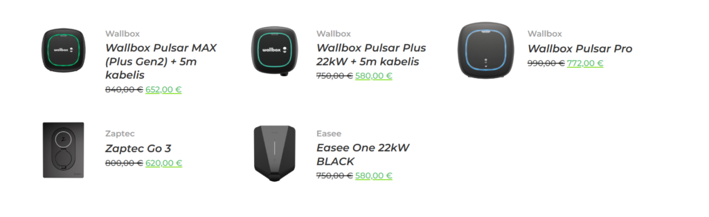 Uzlādes staciju izpārdošana. Wallbox Easee Zaptec